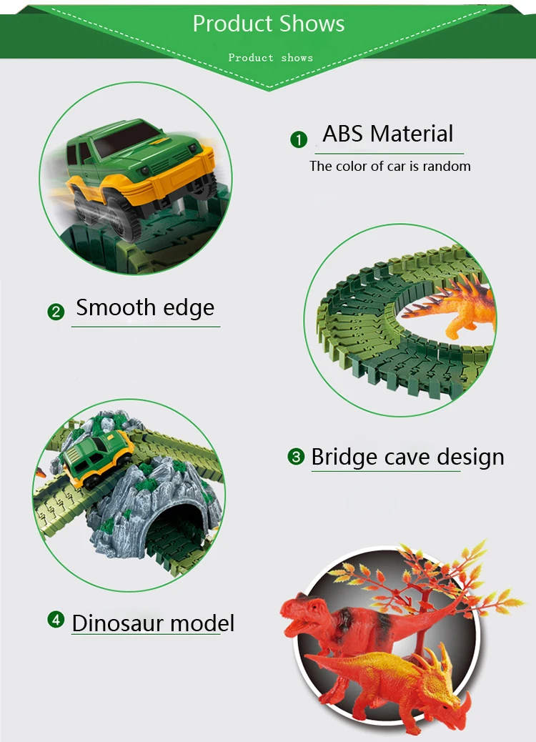 

DIY Children's Electric Dinosaur Toys Railway Magical Racing Track Toy Set Tracks Car Toys Gift Toy for Children