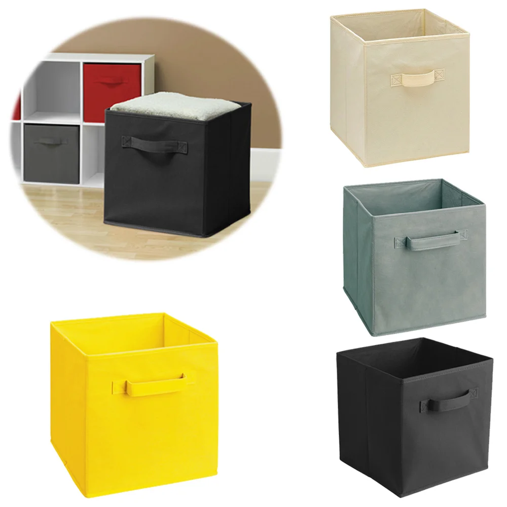 

6PCS Foldable Collapsible Fabric Storage Cube Baskets Boxes Bins Organizer Toys Books Storage Collection Containers Drawers (Red