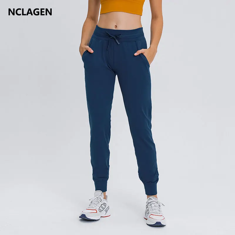 Спортивные брюки женские с высокой талией Свободные повседневные штаны для йоги