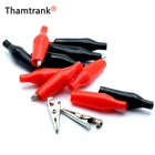 10 шт.лот 28 мм металлический зажим аллигатора G98 Электрический зажим для тестирования зонд метр Черный и красный с пластиковой загрузкой