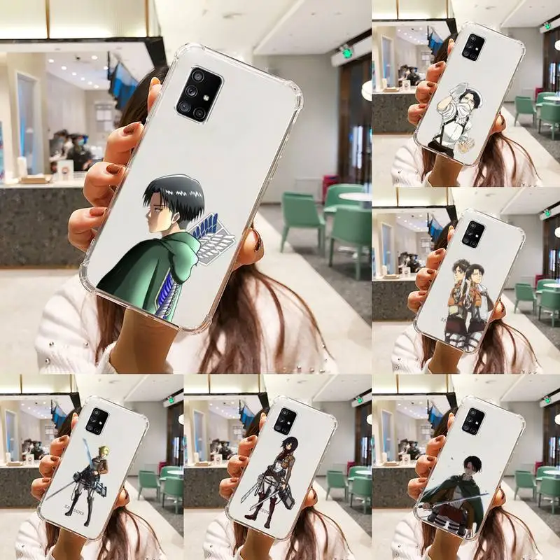

attack on titan Phone Case Transparent For Samsung S 10 9 20 11 7 8 21 6 P Edge PLUS ULTRA 4G 5G