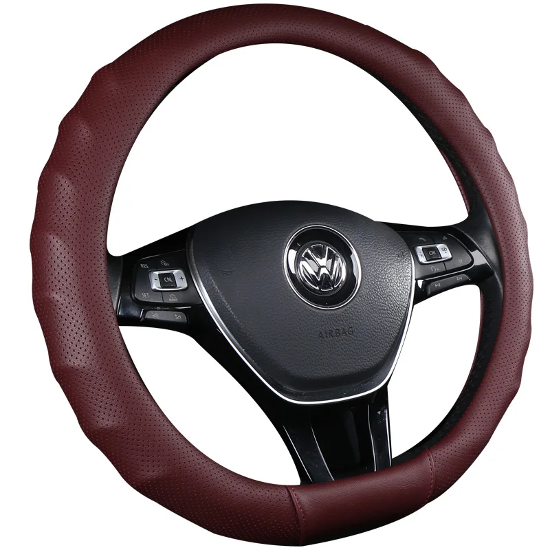 Автомобильный кожаный чехол из углеродного волокна для рулевого колеса Peugeot 206