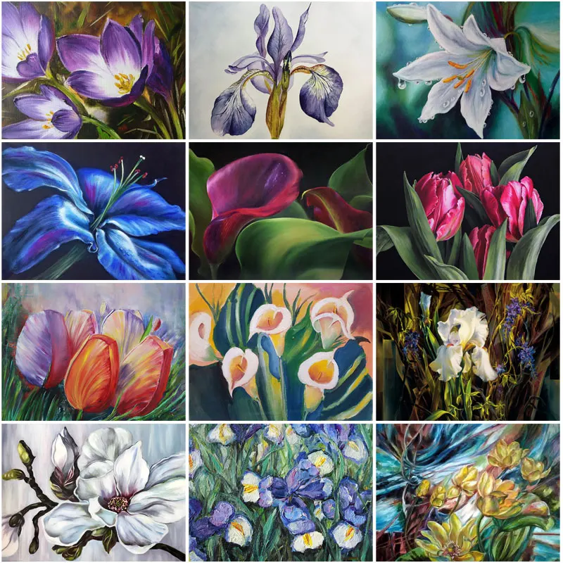 

Diy 5D Diamond Painting Embroidery Flowers Posters Floral Orchid Cross Stitch Art Diamond Mosaic Home Decoration Handmade Gifts