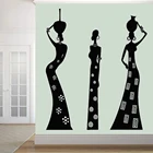 Виниловые наклейки на стену Африканской женщины родные черные девушки этнический стиль наклейки бра уникальный интерьер спальни домашний декор фрески DW9539