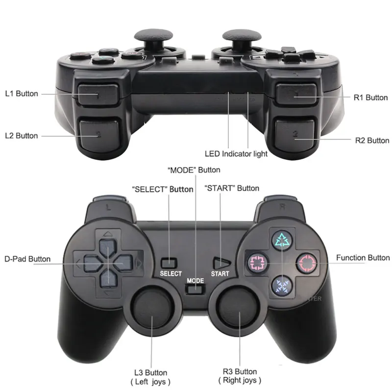 Беспроводной геймпад для Sony PS2 контроллер консоли Playstation 2 джойстик с двойной