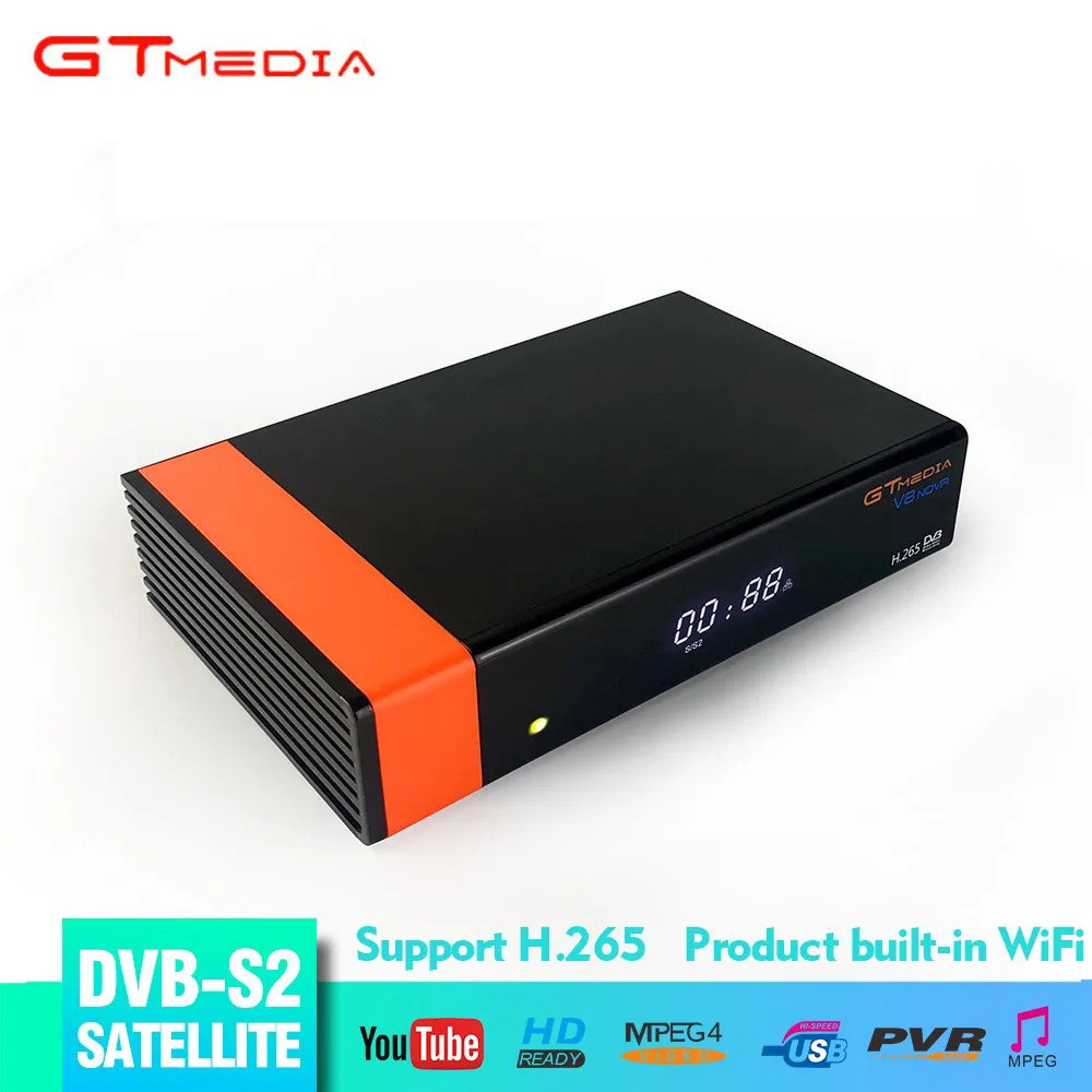 GTMEDIA DVB S2 NOVA спутниковый ТВ приемник H.265 V8 встроенный WIFI Поддержка YouTube TV Europe Spain