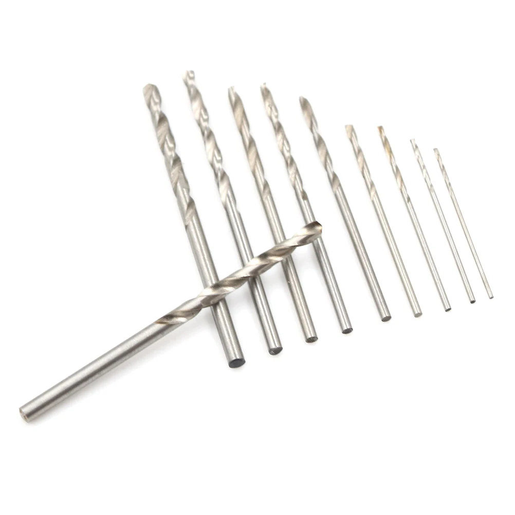 

10Pcs HSS High Speed Steel Drill Bits Set Tool Power Tools 0.8/1.2/2/2.5/3mm Titanium Coated Drill Bits