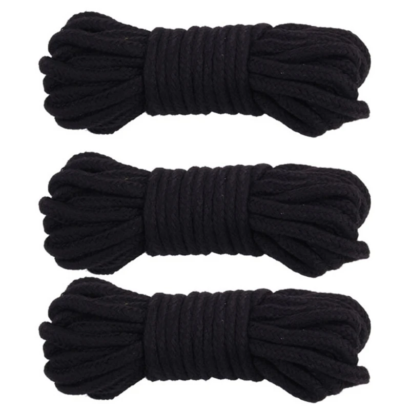 

Wschic 3Pcs Soft Cotton Rope,32 Feet Multi-Function Natural Durable Braided X37B