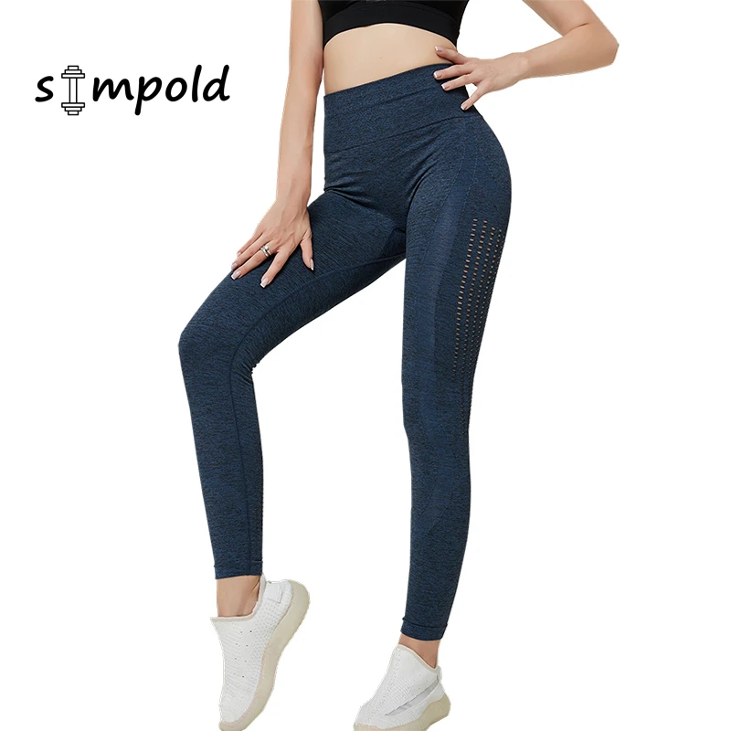 

Simpold Leggings for Women High Waist Nylon Yoga Training Sexy Sweatpants Fitness Gym Home Exercise Female Workout Running Pants
