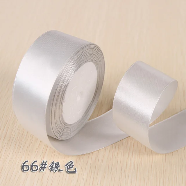NO 66 Silver 6 мм 1 см 1,5 см 2 см 2,5 см 4 5 см атласными лентами DIY Искусственные Шелковые Розы Ремесла поставок швейной фурнитуры Скрапбукинг Материал - Цвет: NO 66 Silver