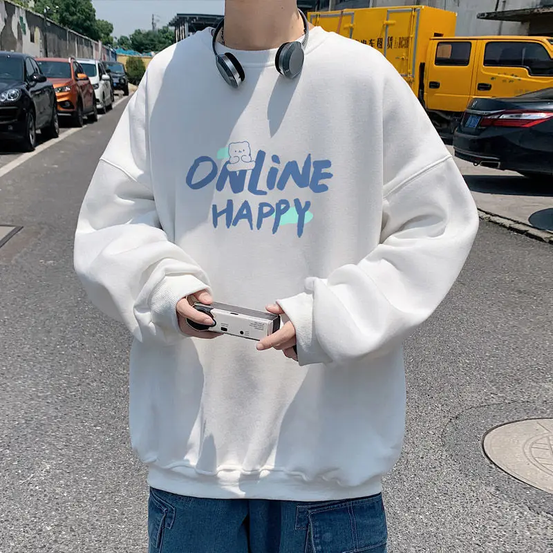 

Round Neck Sweater Men's Trend Loose and Versatile Autumn New Student Men's Korean Version of The Hoodless Long-sleeved Shirt
