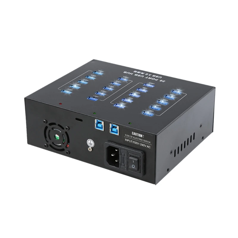 

213P USB Charger 20- Port Smart Voltage Charging Station Laptop Usb Hubs for Multiple Device,EU Plug