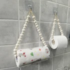 Держатель для туалетной бумаги Marame Boho, 2 шт., деревянные бусины, Держатель для полотенца, занавески, кухонный держатель для бумаги, домашнее украшение ванной комнаты