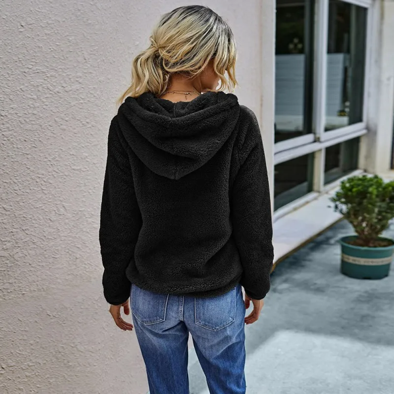 

Women Warm Fluffy Hoodie Pullover Fleece Sweatshirt Autumn Winter Hooded Coats