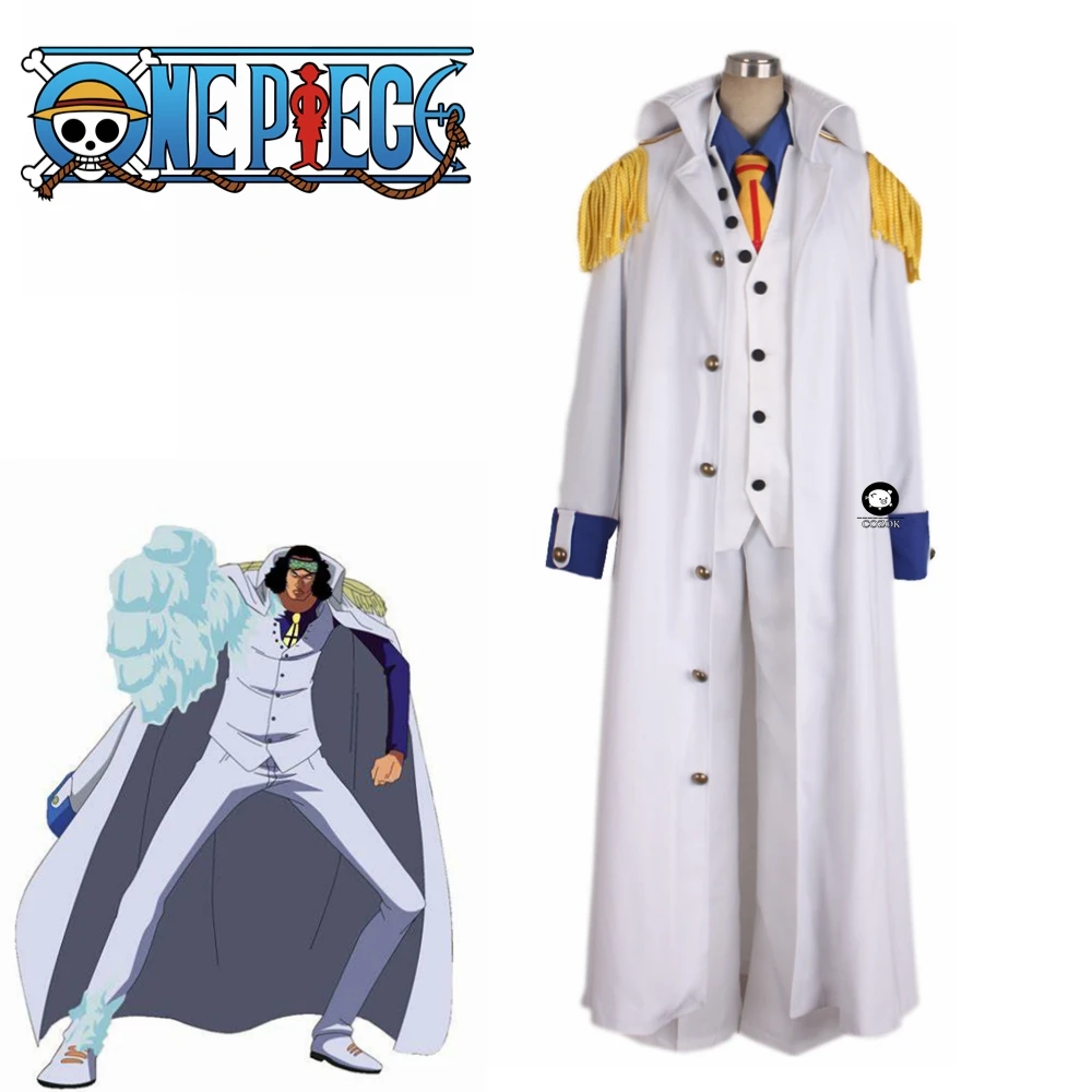 Anime One Piece Admiral Aokiji Kuzan Cosplay Costume Marine Costume Halloween Party Costume