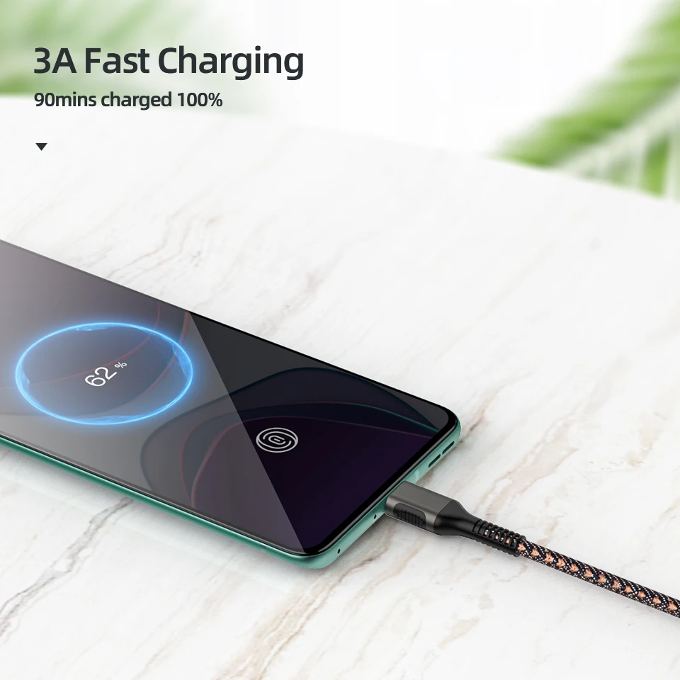 3A джинсовый плетеный кабель с разъемом Usb Type-C для быстрой зарядки и передачи