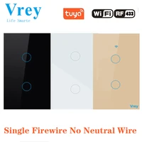 vrey wifi smart touch switch100v 240v wall touch screen switch suppor remote control single firewire crystal glass switch panel