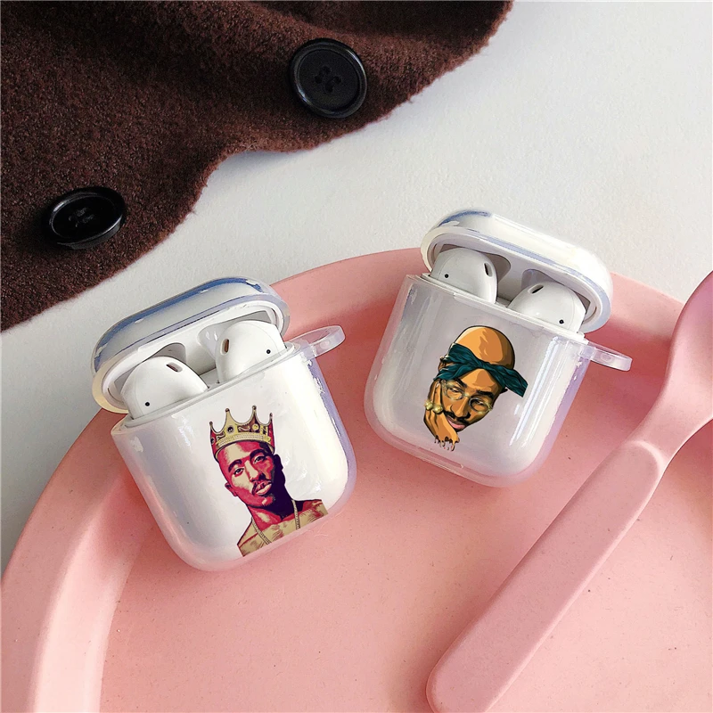 Чехол Rapper Tupac 2Pac Makaveli для Apple airpods чехол s 1 2 прозрачный Airpod мягкий наушников