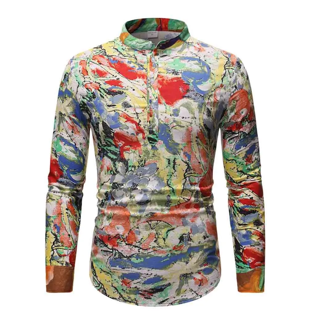 SAGACE модная осенне-зимняя повседневная мужская приталенная льняная рубашка с