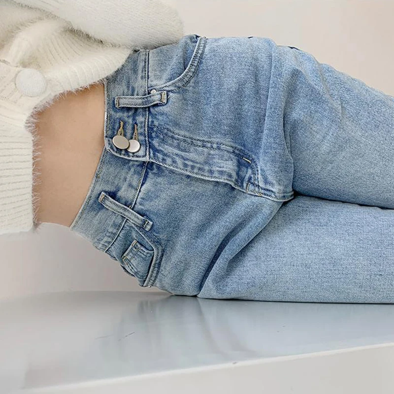 

High Waist Loose Comfortable Jeans For Women Streetwear Fashionable Straight Pants Mom Jeans Washed Boyfriend Jeans