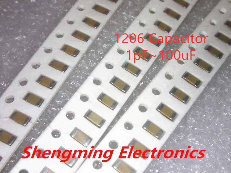 100 шт. 1206 SMD толстая пленка Бескорпусные Многослойные Керамика конденсатор с
