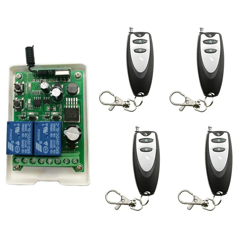 

DC12V 24V 36V 48V 2CH 2 CH Mini Wireless RF Remote Control Light Switch 10A Relay Output Radio Receiver Module+Transmitter