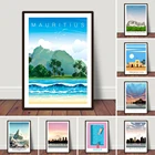 Постер для путешествий на Маврикии, художественный постер для путешествий на Маврикии для гостиной, домашний декор