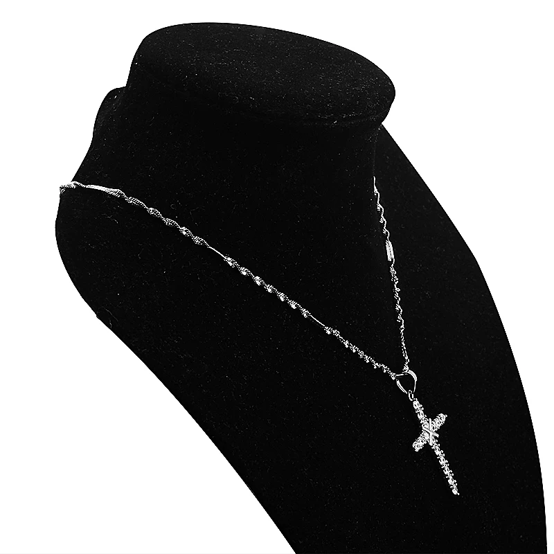 

Cross pendant Flat snake Link chain Accesories For Mens Women 316L Stainless Steel Waterproof Necklaces Fashion Jewelry