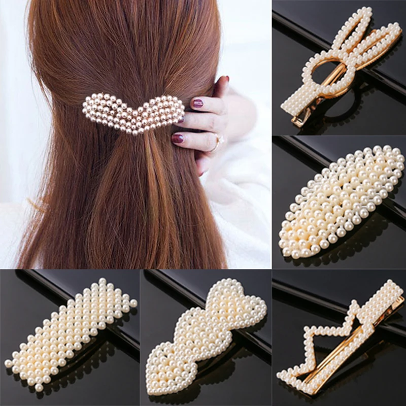 Заколка для волос с жемчужинами и звездами 20 видов Детские аксессуары модный