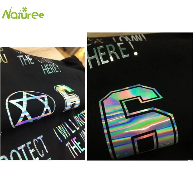 25 см * 1 м Лазерная голографическая теплопередача винил HTV Радужный цвет теплового