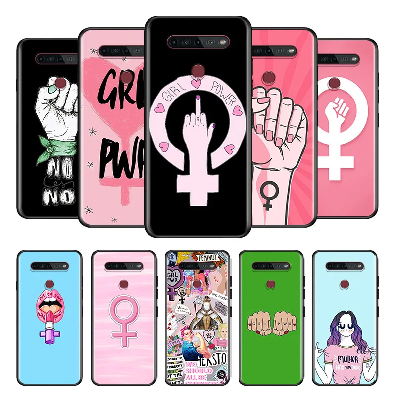 

Girl Power Feminist For LG G8 V30 V35 V40 V50 V60 Q60 K40S K50S K41S K51S K61 K71 K22 ThinQ 5G Phone Case