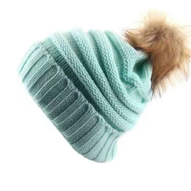 

Knitted warm Hats adult child Skullcap Beanie Hat Winter knitting wool color Melon Cap sombreno invierno chapeu inverno chapeau