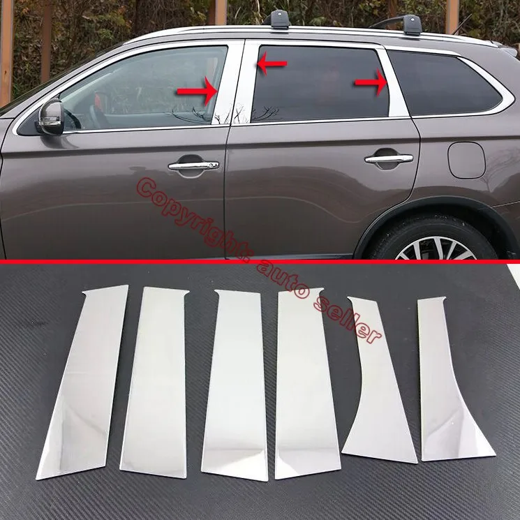 Украшения из нержавеющей стали аксессуары для окон столб крышка Mitsubishi Outlander 2016 2017