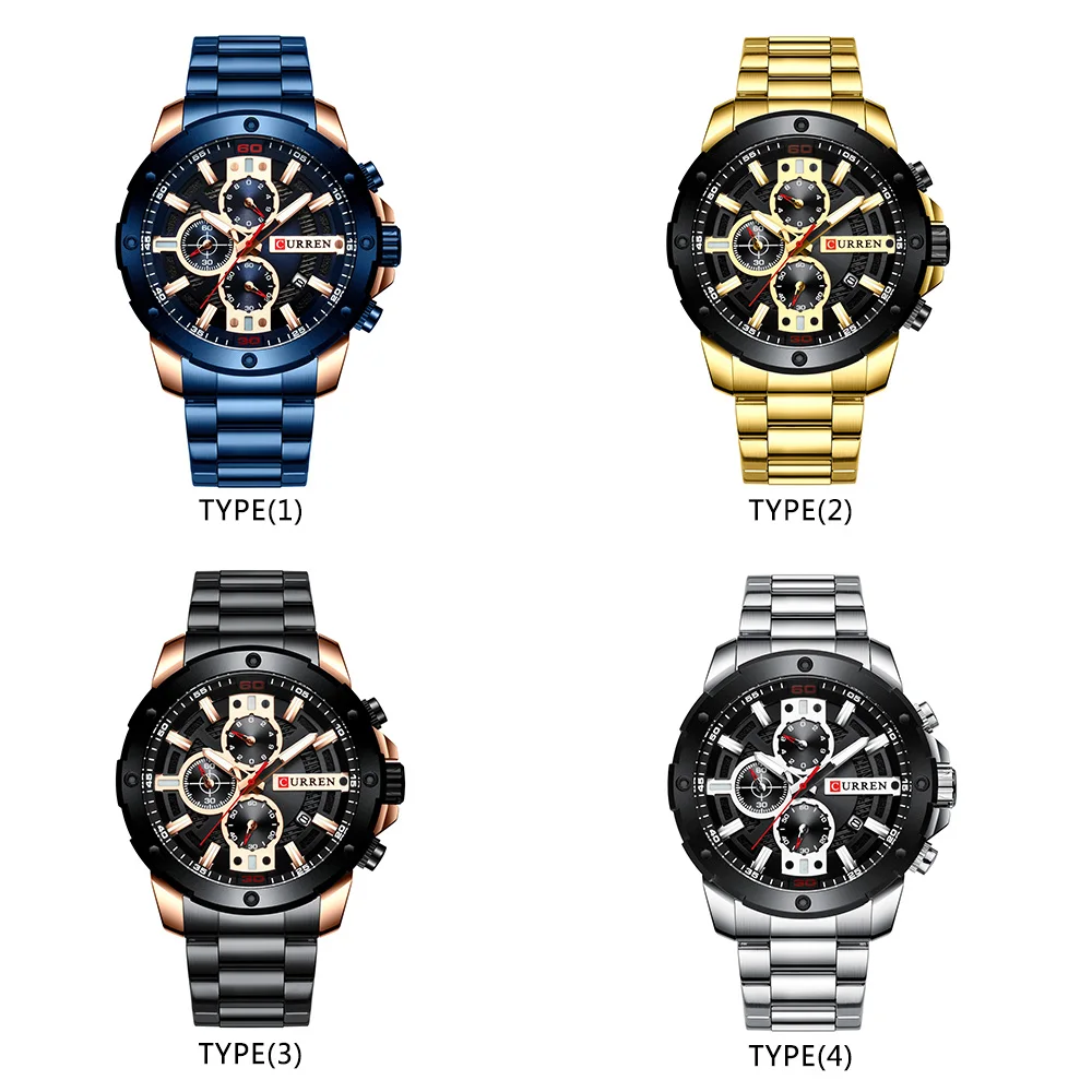 Часы Хронограф Мужские кварцевые из нержавеющей стали 8336|Кварцевые мужские часы|