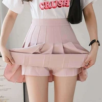 women fashion summer high waist pleated skirt wind cosplay skirt kawaii female mini skirts short under it sweet girls danceskirt