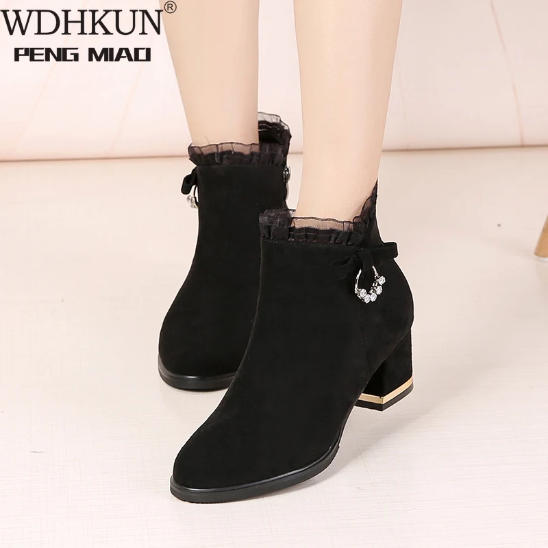 

Ботинки женские зимние, теплые, до середины икры, на платформе