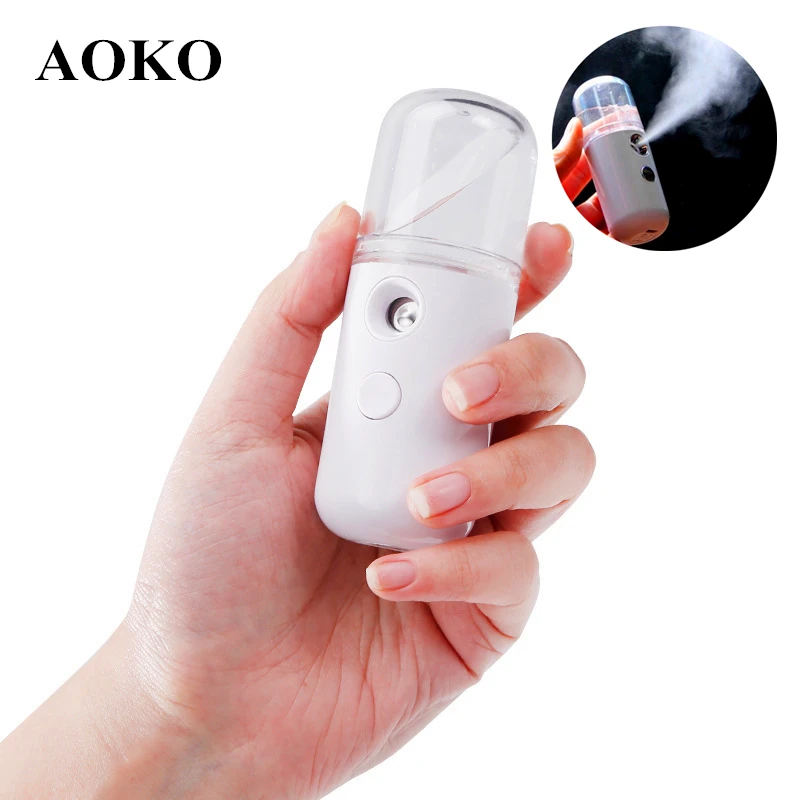 AOKO-Mini pulverizador hidratante Facial portátil, Humidificador hidratante, herramienta de cuidado de la piel, recargable por USB