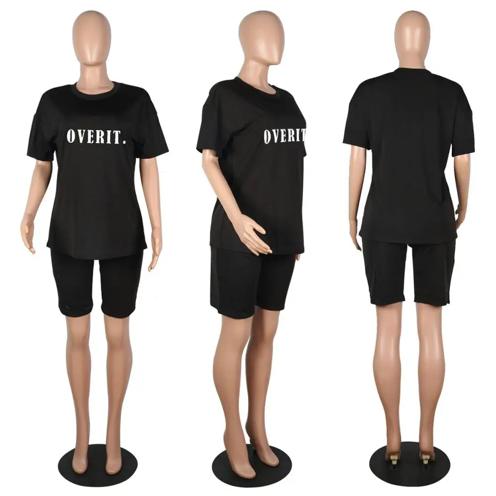 Wjustforu летний Повседневный модный однотонный комплект из двух предметов с