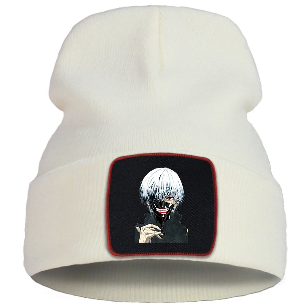 

Japanese Anime Horror Character Printing Hat Winter Women Warm Hip Hop Men Knitted Hats Solid Color Simple Beanies For Women
