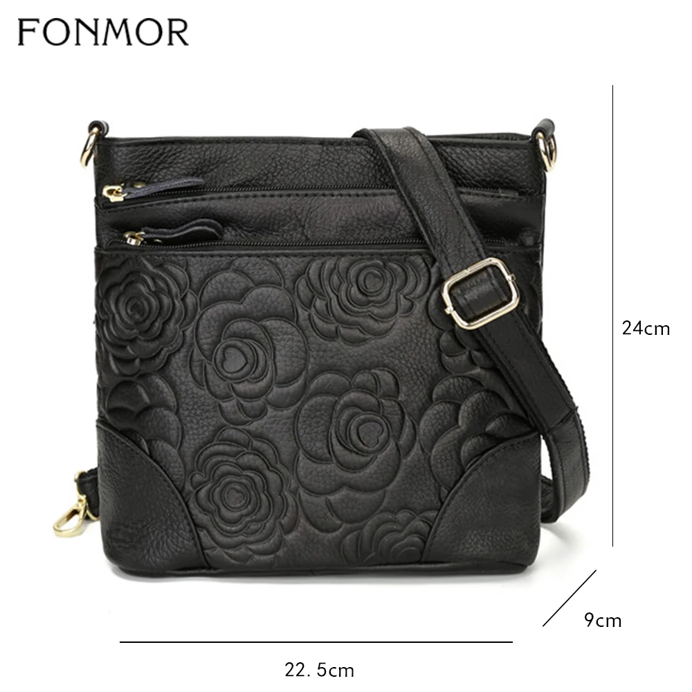 Fonmor модная женская сумка ведро с принтом роз мессенджер из мягкой натуральной
