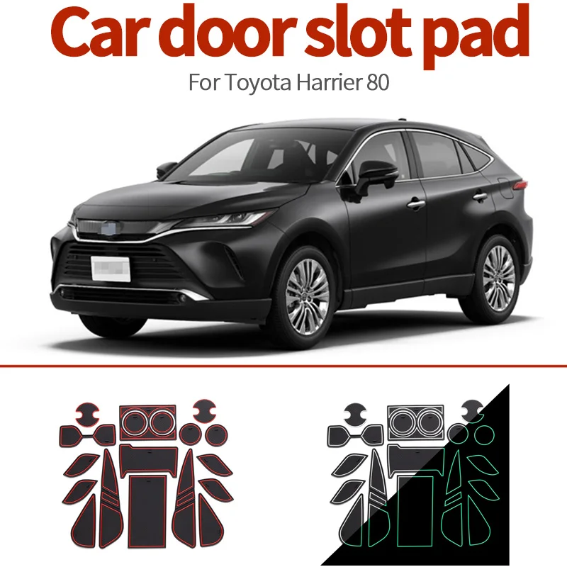 For Toyota Harrier 80 Venza 2021 Interior Non-slip Mat Accessories Door Pad Anti-Slip Gate Slot Cup  Car Styling Sticke
