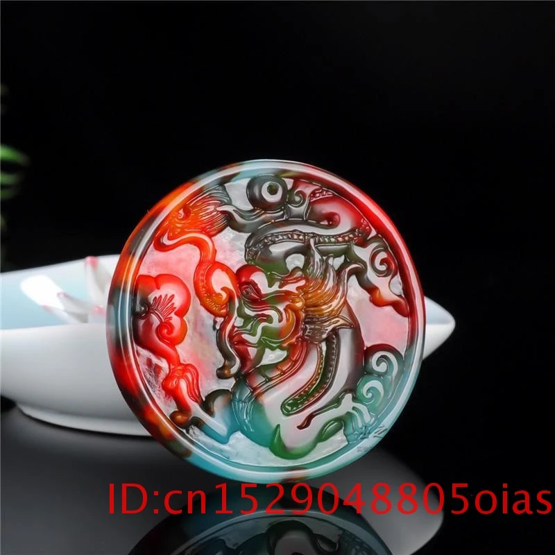 Китайский Кулон природного цвета с нефритовым драконом ожерелье ручной работы