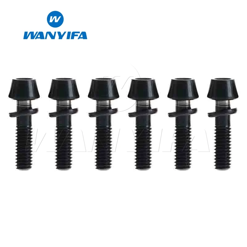 

Wanyifa Titanium Ti Bolts with Washers for Bicycle Stem Bike Accessories 6Pcs M4x15.3mm Allen Hex Taper Screw