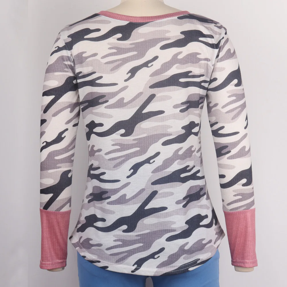 

2021 New Women's Leopard Print V-neck Pullover Long sleeves Sweatshirt Ladies Fashion Casual Streetwear