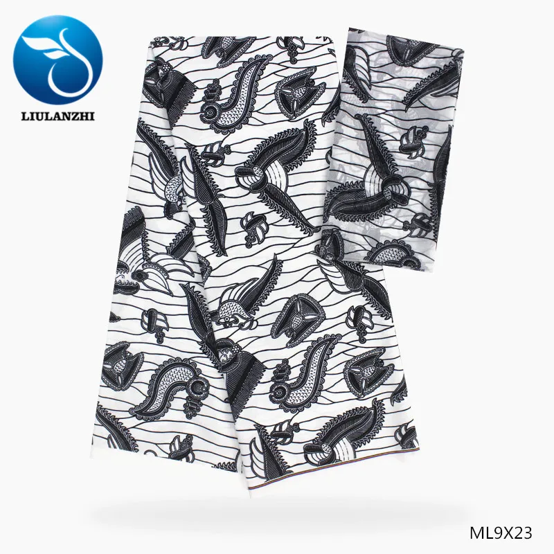 

LIULANZHI Chiffon Dress Blouse Fabrics for Sewing 6 yards African Chiffon Prints Fabrics 2019 ML9X18-23