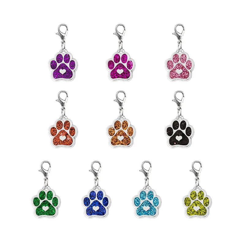 

2pcs Zinc Alloy Paw Claw Heart Glitter Knitting Tools Locking Stitch Markers Crochet Latch Needle Clip Keychain Pendant DIY 33mm