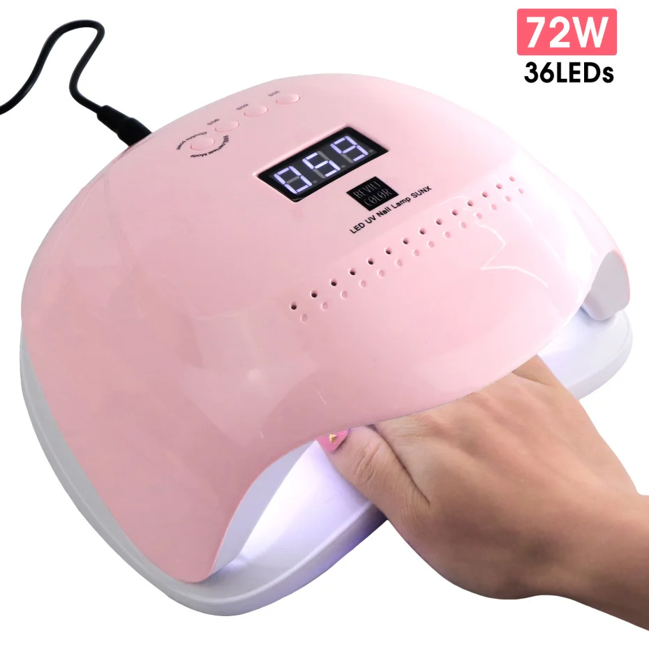 Сушилка для ногтей маникюра 84/72/30 Вт Светодиодная УФ лампа Гель лак отверждения