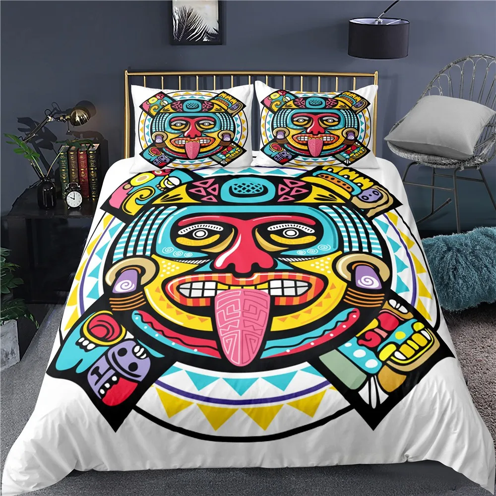 

2/3 Pieces Ancient Civilization Bedding Sets 3D Print Indian Maya Duvet Cover Home Luxury Bed Quilt Cover Pillowcase(Not Sheets)