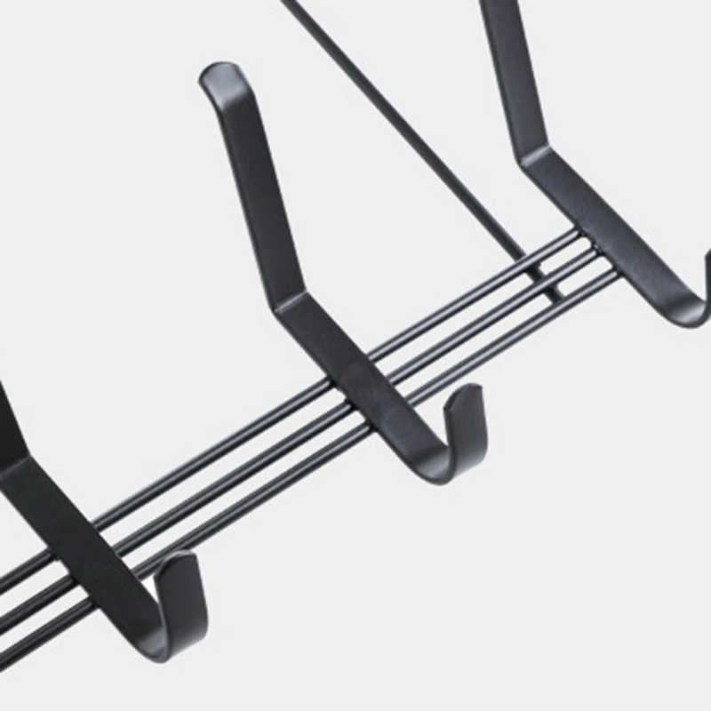 

Double Rows 10 Hooks Door Rear Hanging Rack Non-Marking Free Punch Storage Rack Hook Smooth Finish Sundries Storage Pegs Decor