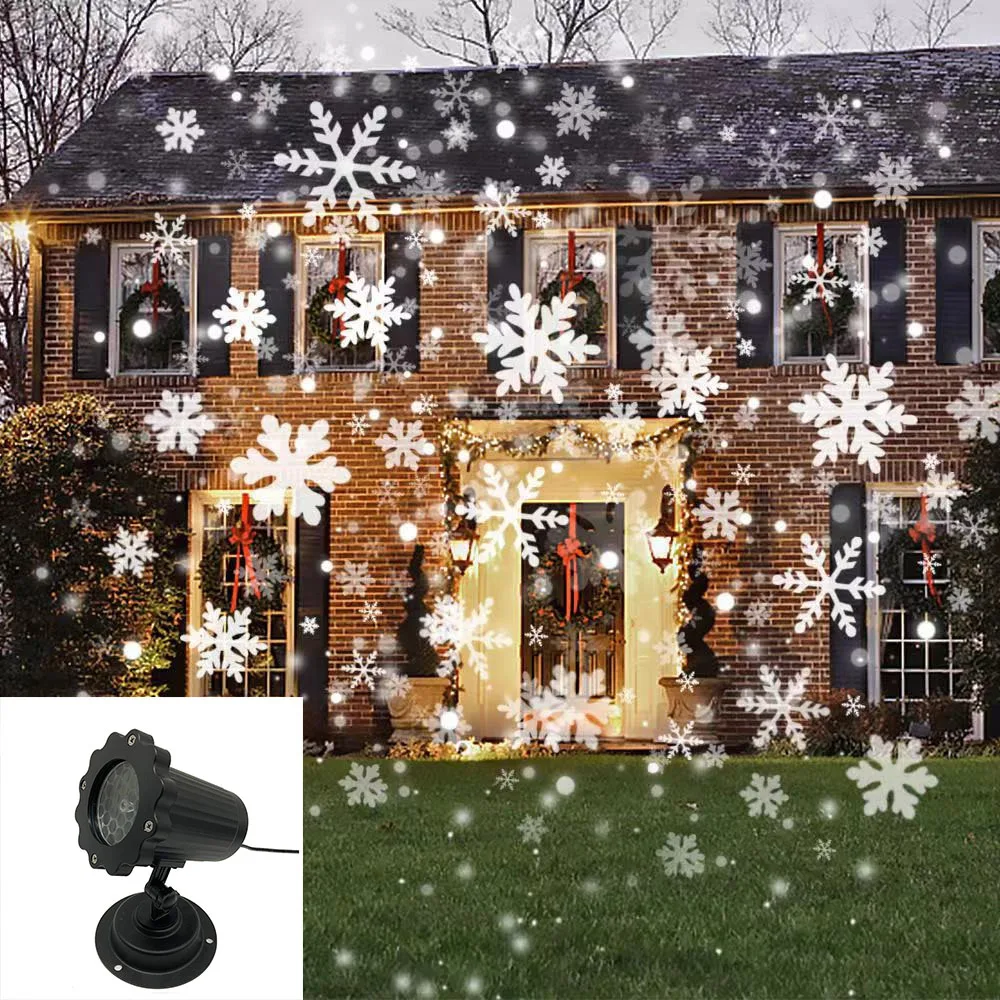 Светодиодный светильник в виде снежинки движущийся лазерный проектор снега